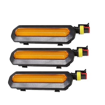 3 шт. передних светодиодных фонарей решетки радиатора для запчастей Ford Bronco 2021 2022 2023 2/4- Комплект ламп для дверной решетки янтарного цвета 17