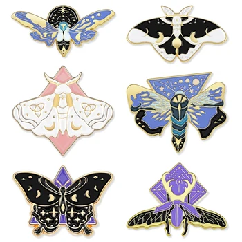 6 Шт Булавок с бабочками, набор эмалевых булавок, броши с лацканами, Светящиеся Милые светлячки, булавки для рюкзаков и курток для женщин 13