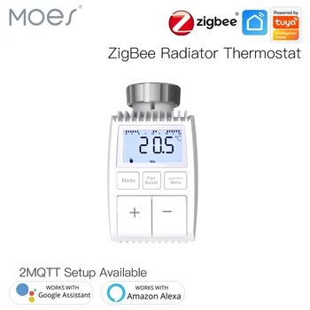 MOES Tuya ZigBee3.0 Клапан Привода Радиатора Умный Термостат Регулятор Температуры Внешний Датчик TRV Голосовое Управление с Alexa 2
