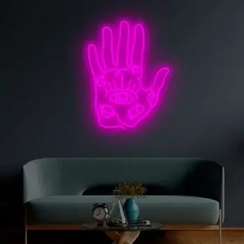Неоновая вывеска Palm Neon Light на заказ, Неоновая вывеска Galaxy Hand, Неоновая вывеска для декора стен дома, Неоновая вывеска в спальне 20