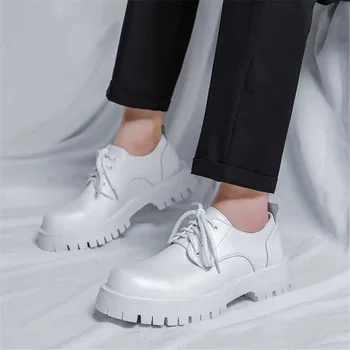 Повседневные модельные туфли на платформе с круглым носком, мужские туфли на каблуках высшего качества, роскошные Белые свадебные туфли, Кроссовки, спортивные кроссовки 13