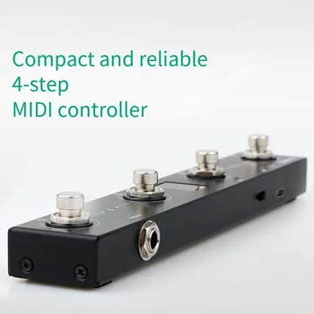 Простой в использовании MIDI-контроллер, 4 кнопки, педальный контроллер, MIDI-ножной переключатель, Металлический Многофункциональный портативный M-VAV