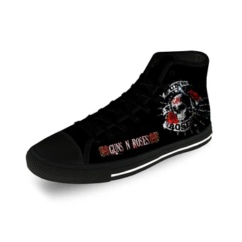 Рок-группа GUNS N ROSE, хэви-метал, легкая модная повседневная парусиновая обувь с 3D принтом, мужские и женские дышащие кроссовки.