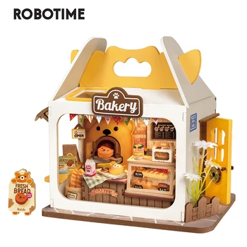 Rolife Миниатюрный кукольный домик Магазин коробок с едой DIY Миниатюрный Домик Набор для создания Диорамы со светодиодной подсветкой 24