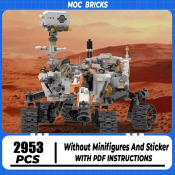 Строительные блоки Moc, модель космического марсохода, технические кирпичи, Авиационная коллекция, игрушки для самостоятельной сборки, подарки 25
