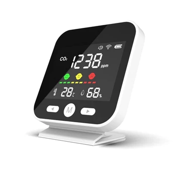 Tuya Wifi Монитор качества воздуха CO2 измеритель углекислого газа Детектор измерения температуры влажности инфракрасный тестер NDIR 12