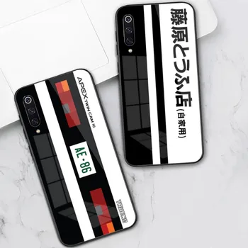 Классный чехол для телефона с мультяшным рисунком аниме Initial D для Xiaomi 13 12 11T 10 9 Redmi Note 12 11 10 10S Pro, черный стеклянный чехол для телефона