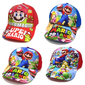 Детская бейсболка аниме Super Mario Boy Girls Hat Бейсболка Детская хлопковая солнцезащитная шляпа Детские уличные шляпы с козырьком 24