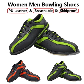 Женская Мужская обувь для боулинга из искусственной кожи Унисекс, Дышащие противоскользящие кроссовки для начинающих, повседневные кроссовки, Большой размер 34-46 18