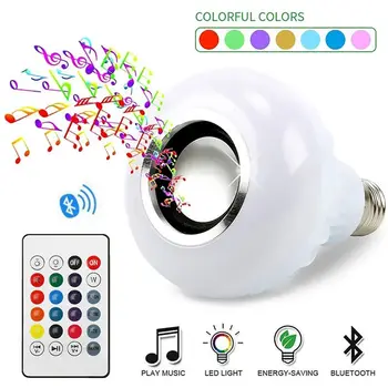 Bluetooth, музыкальная лампа Bluetooth, домашнее освещение, воспроизведение музыки, сценическая лампа Bluetooth с регулируемой яркостью с дистанционным управлением, RGB, Bluetooth лампа 18