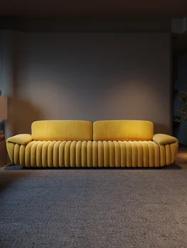 Диван из итальянской научно-технической ткани простой современный скандинавский диван для гостиной в линию диван для маленькой квартиры 10