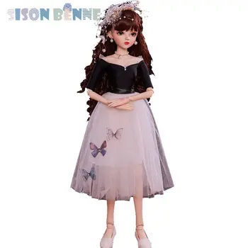 СИСОН БЕННЕ 1/3 BJD Doll Девочка-кукла с глазами, обновленный макияж, парики, одежда, обувь, полный набор игрушек 23