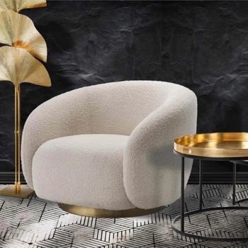 Кремовое вращающееся кресло-ванна Home Modern Fabric Chair Мебель для гостиной