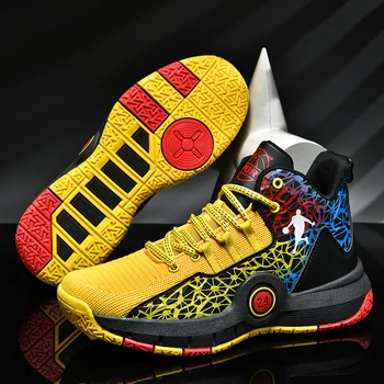 Брендовая детская спортивная обувь, баскетбольная обувь для мальчиков, спортивная обувь для мальчиков, баскетбольная обувь для девочек, уличная противоскользящая спортивная обувь 17