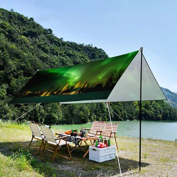 Водонепроницаемый солнцезащитный козырек, зеленая Складная портативная легкая палатка Aurora, устойчивая к ультрафиолетовому излучению, для моря, пикника, парка, путешествий, лужайки