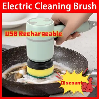 Электрическая щетка для чистки Кухни Бытовая Щетка для мытья посуды USB Перезаряжаемая Автоматическая Плитка для ванны Профессиональная щетка для чистки 13