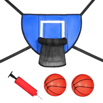 Мини баскетбольное кольцо для батута с ограждением с маленьким баскетбольным мячом Простая установка Прочная баскетбольная подставка для детей и взрослых 15