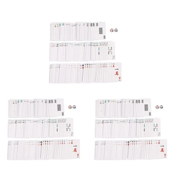 432шт Бумажный Маджонг Маджонг Китайская Игральная карта с 2шт кубиками Портативный набор игральных карт для путешествий и развлечений 12