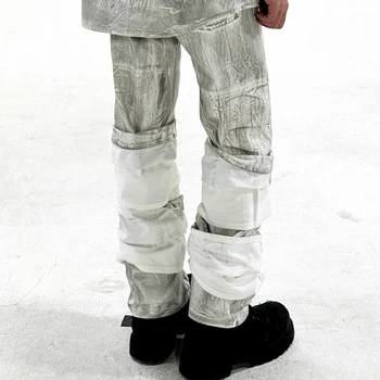 Осень 2023 года, Новая женская технологичная одежда в стиле Wasteland, Авангардный многослойный прямой комбинезон, мужские брюки, Брюки 16