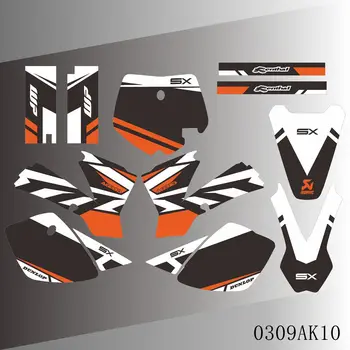 Полная Графика Отличительные Знаки Наклейки Мотоцикл Фон Пользовательский Номер Название Для KTM SX50 SX 50 2002 2003 2004 2005 2006 2007 2008