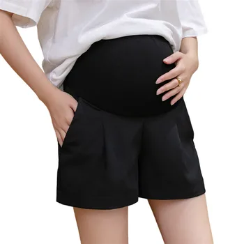 Летние шорты для беременных, широкие, свободные, эластичный пояс для беременных, брюки для беременных женщин, брюки для беременных женщин 1