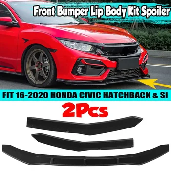 Сплиттер переднего бампера автомобиля Civic Hatchback для губ, защита диффузора для губ, крышка спойлера, обвес для Honda Civic Hatchback & Si 2016-2020 20